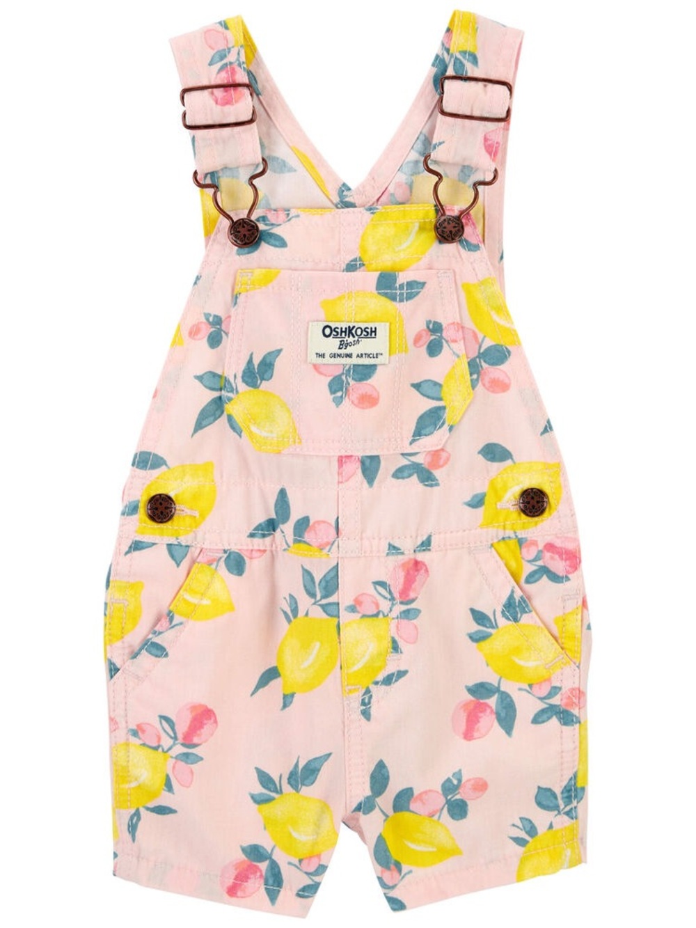 NWT Carter’s OshKosh B'gosh Pink Lemonade Shortalls 100% Cotton Toddler 2T